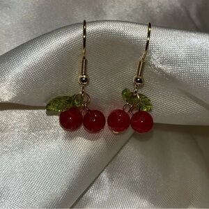 Elegant Cherry Drop Earrings